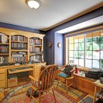 Private office is perfect for remote work. Custom built-ins stay!