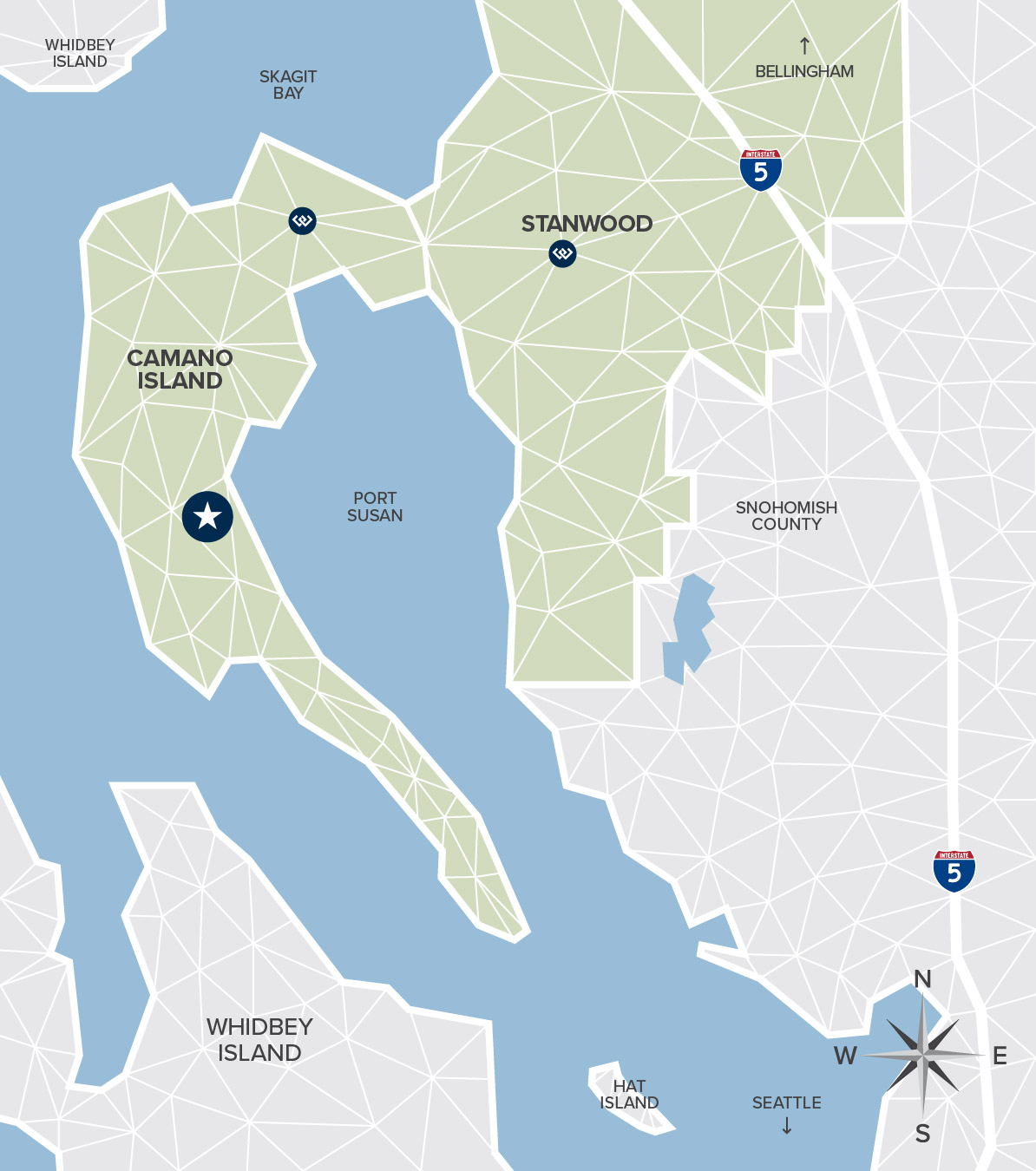 Location map of Cavalero | Windermere Real Estate | Camano Island, WA